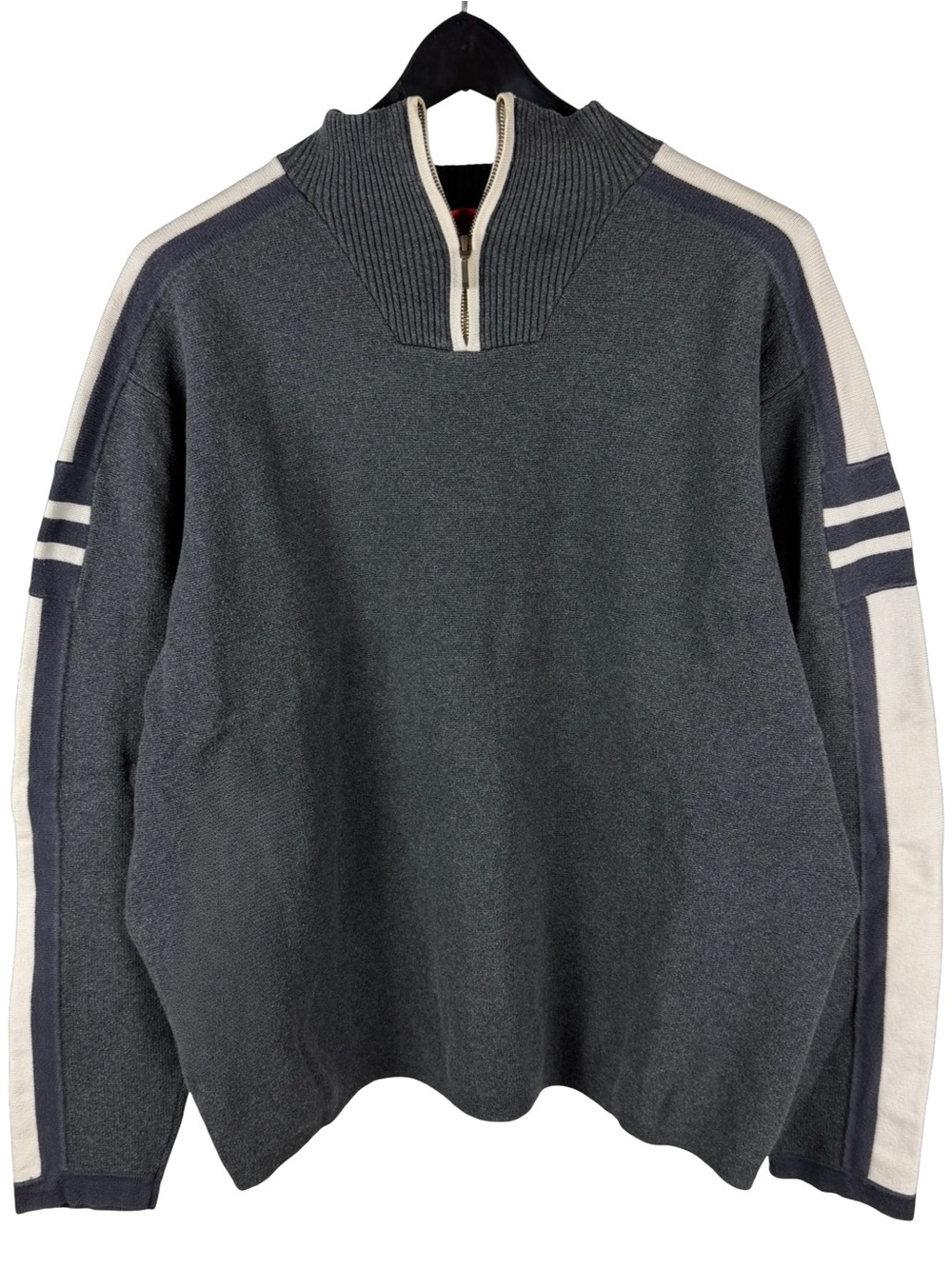 Vintage Y2K Mossimo Quarter Zip Grunge Style Cotton Pullover Sweatshirt Size L